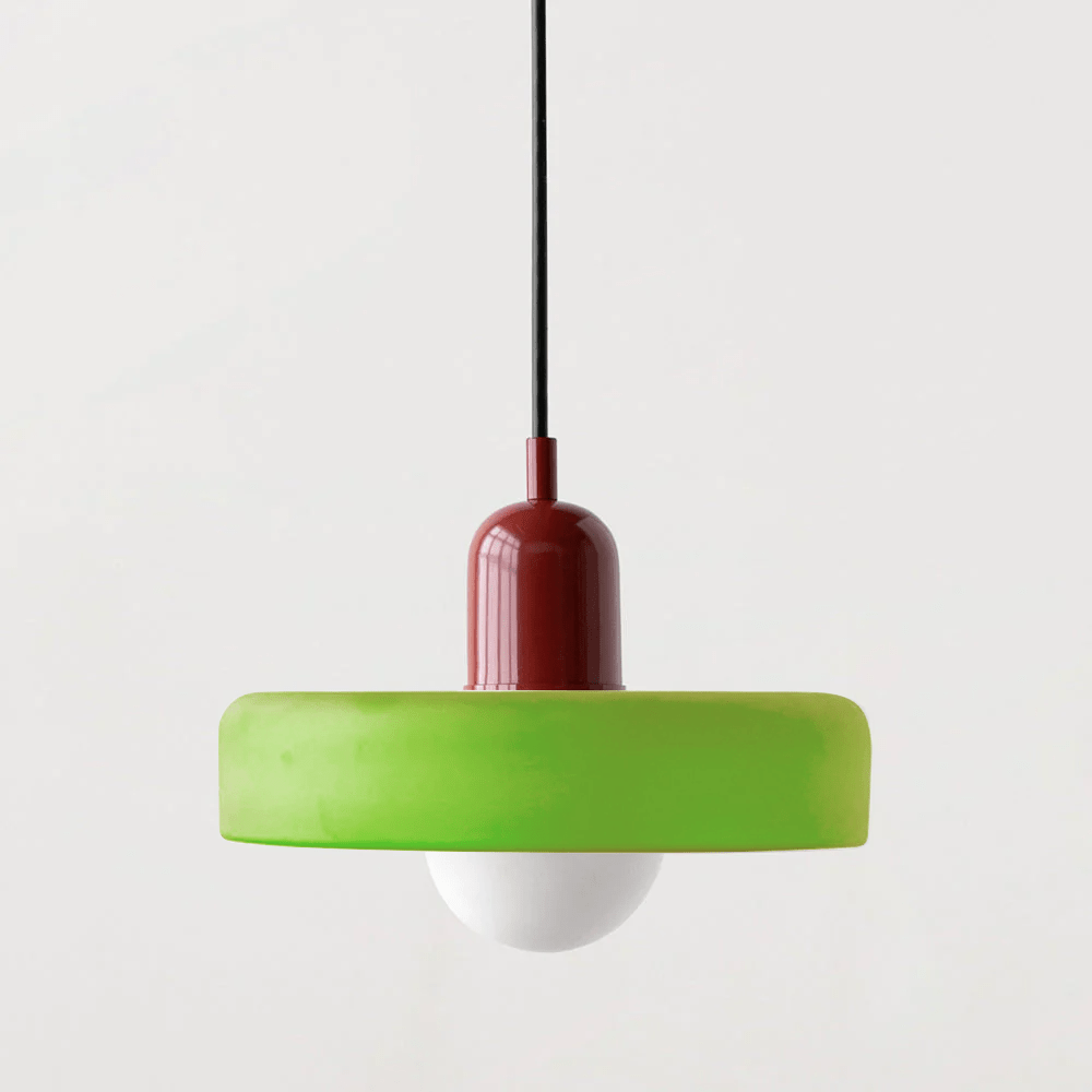 Modern Colored Glass Pendant Light for Stylish Interiors Light Green Red 25 x 18 cm NaLani