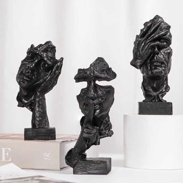Hear Speak See No Evil Figurines Unique Home Decor Accent NALANI