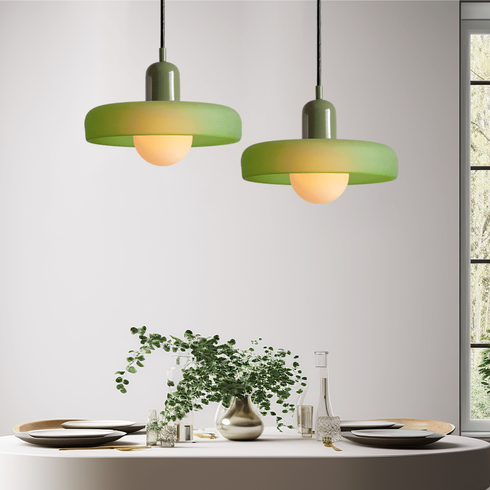 Modern Colored Glass Pendant Light for Stylish Interiors Light Green Green 25 x 18 cm NaLani