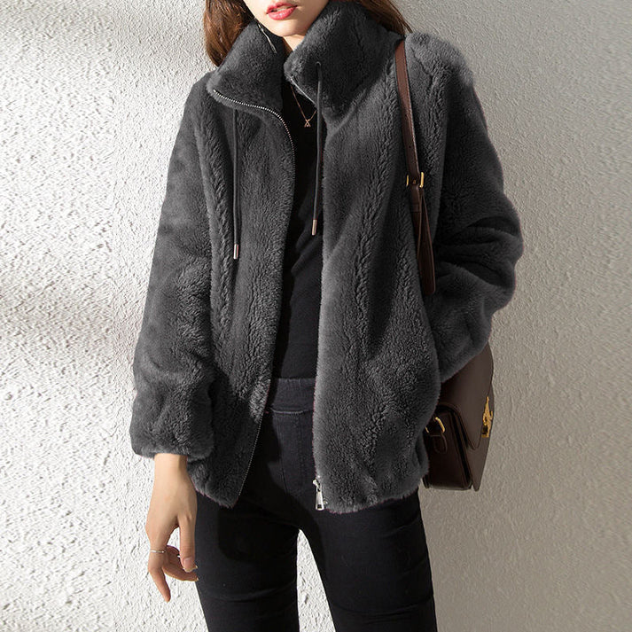 Soft Fluffy Faux Fur Coat For Winter Warmth And Style-Zomer Jassen-NaLani