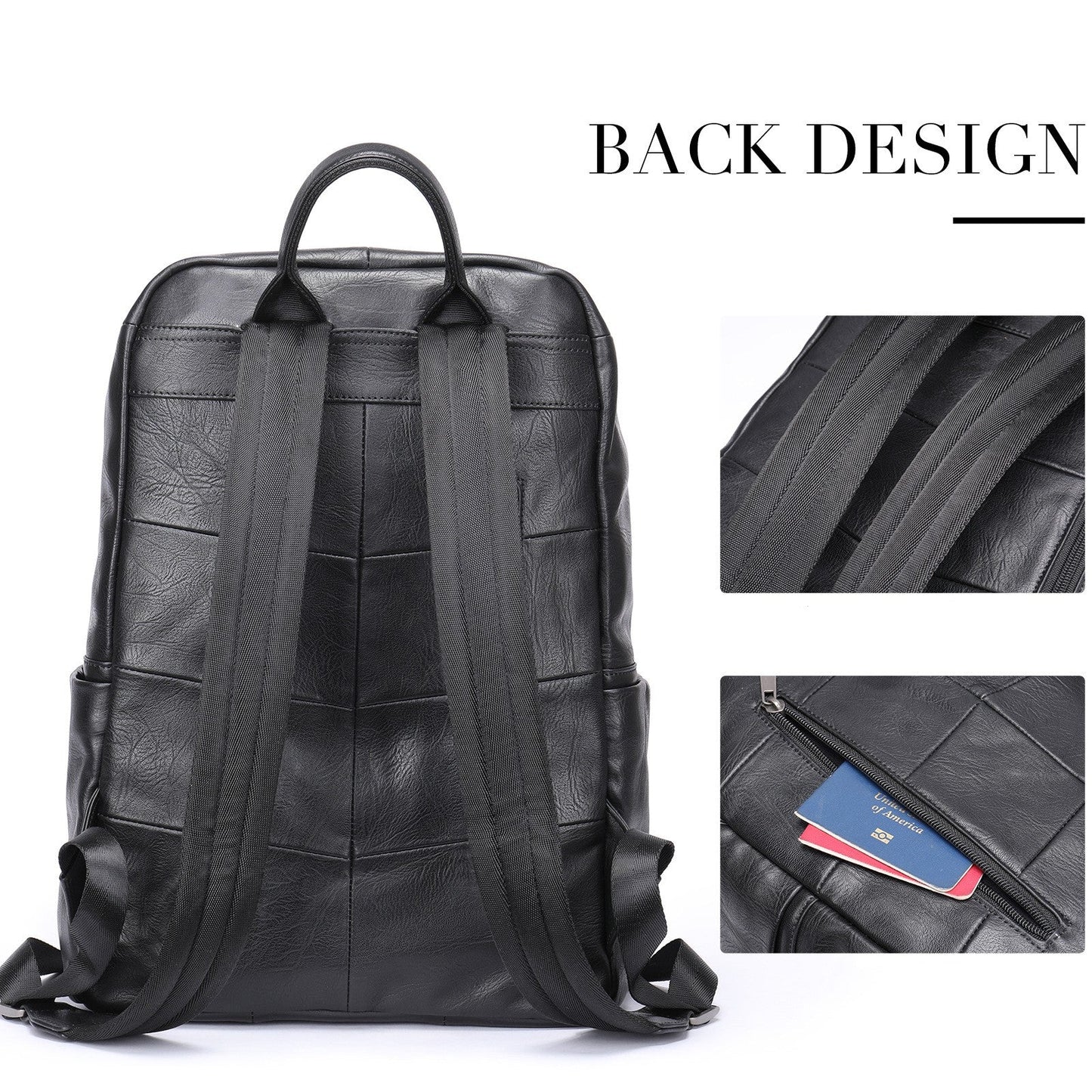 Leather Laptop Backpack 15.6 Inch For Business Travel-Handtassen-NaLani
