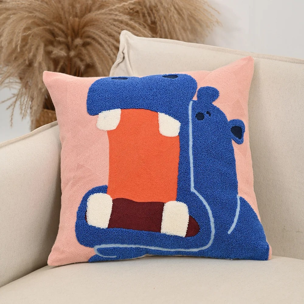 Nordic Animal Embroidery Pillow Cover 45x45 Cushion NALANI