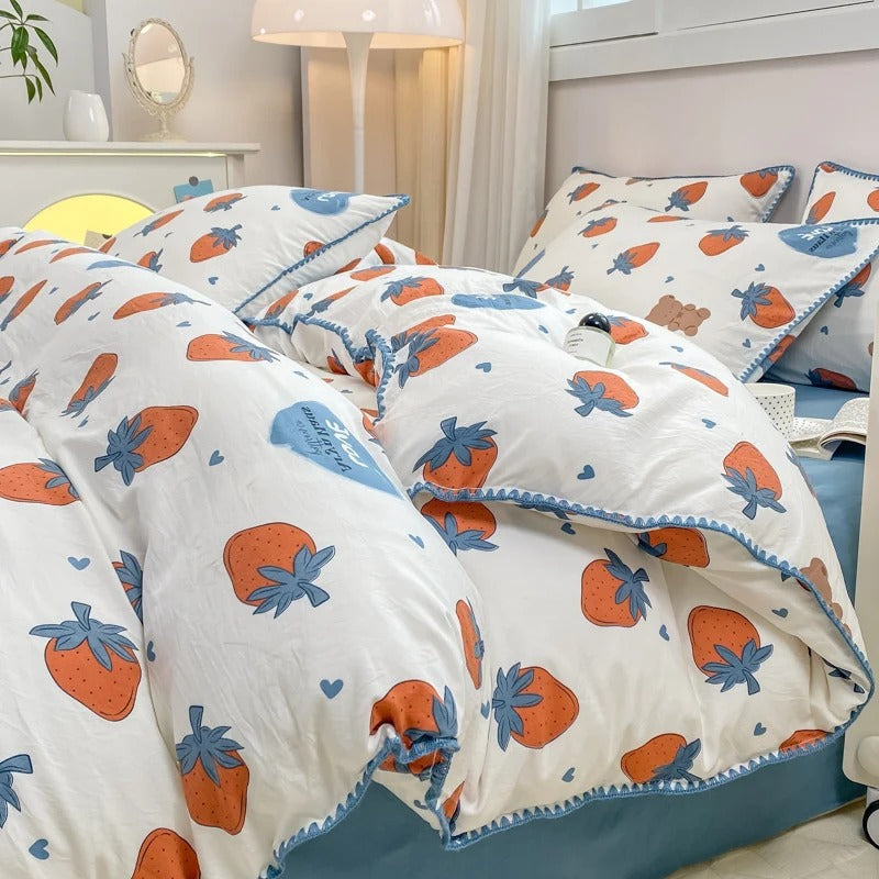 Cherry Blossom and Berry Fields Dream Bedding Set Collection Strawberry NaLani
