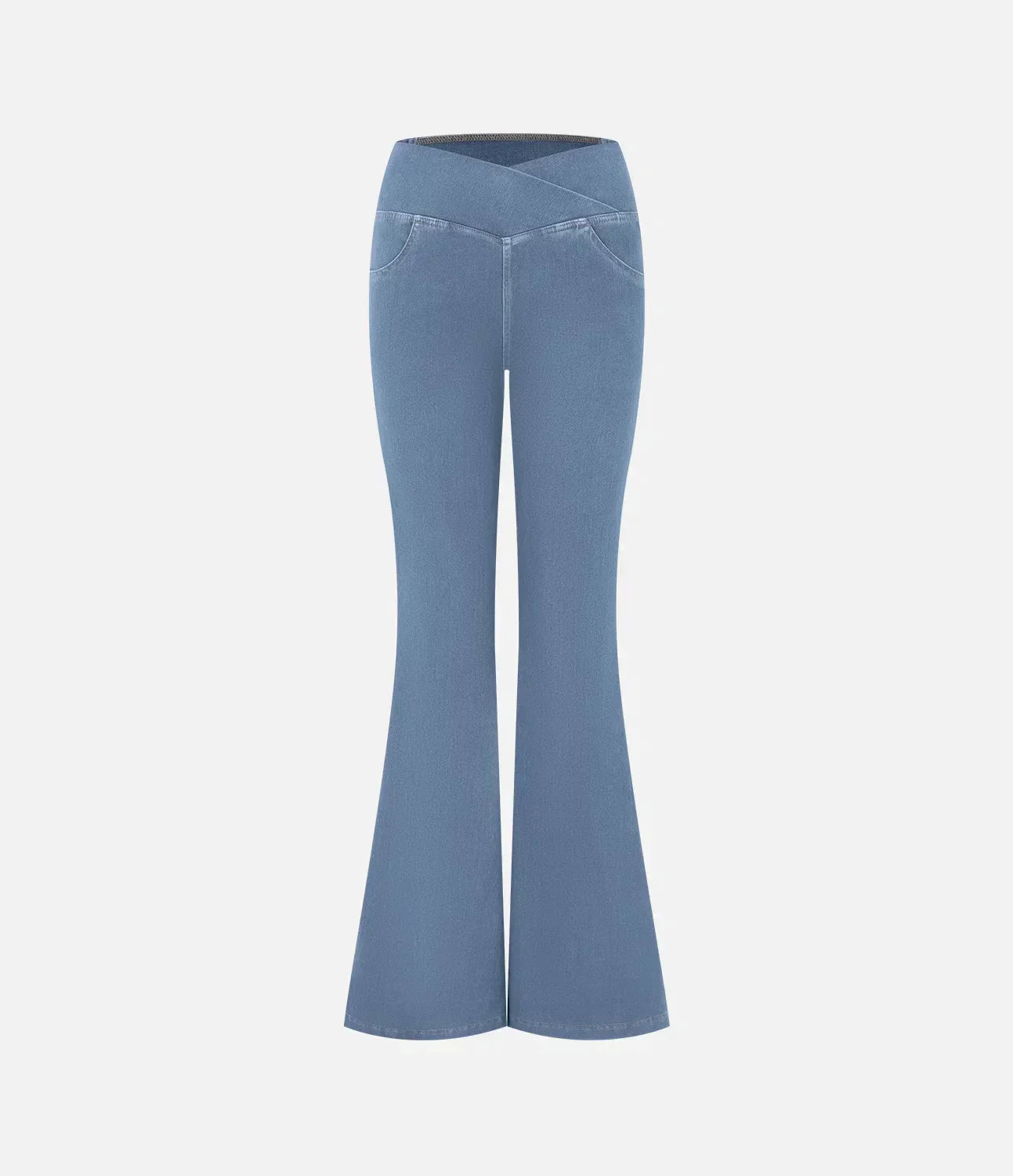 Women's elasticated Wide leg flared jeans with high waist