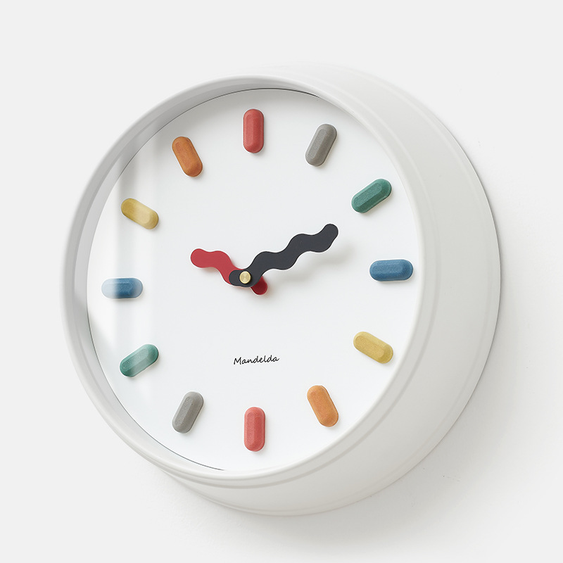 3D Nordic Silent Wall Clock Eco-Friendly Design for Modern Living Rooms White With Glass Frame NALANI