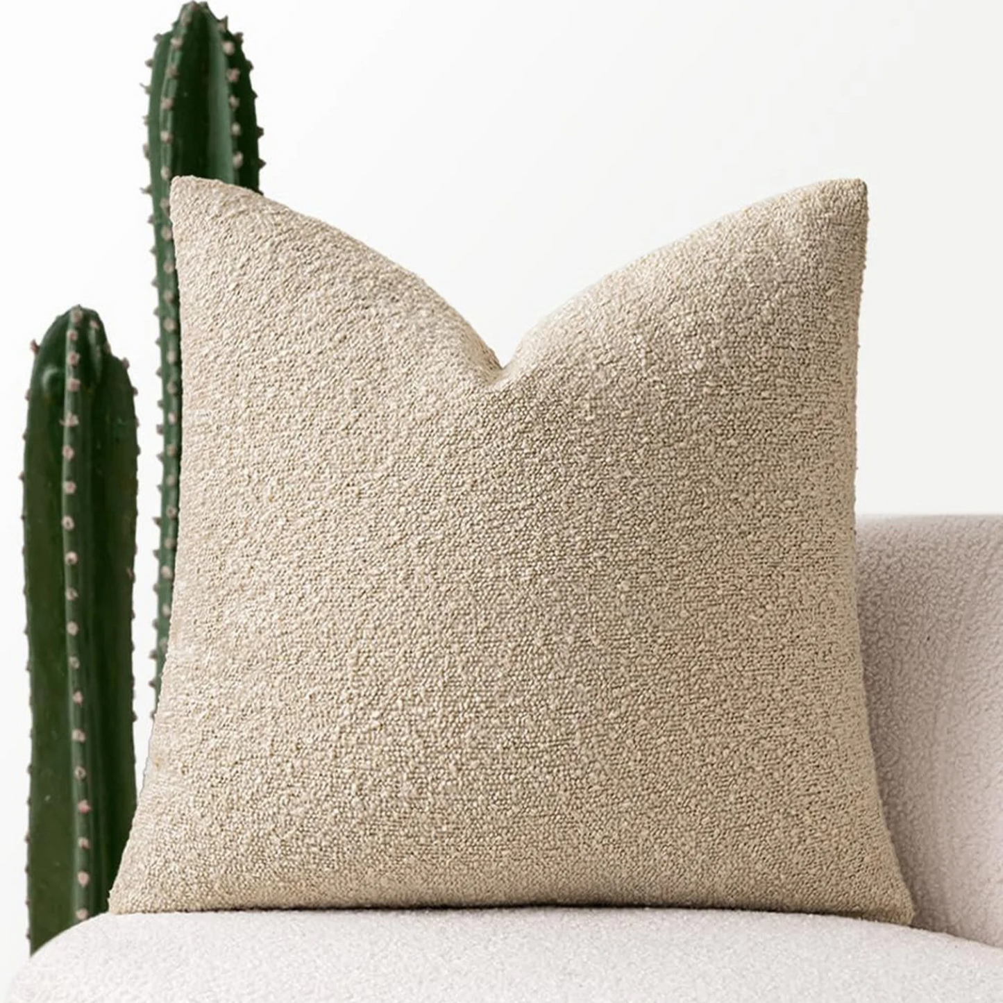 Elegant Boucle Cushion Cover for Sophisticated Home Decor Light Camel NaLani
