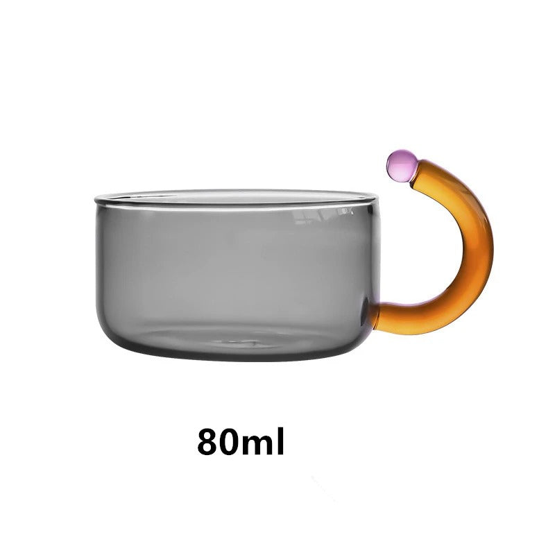 Neo Tokyo Teapot and Mug Set Modern Neon Glass Design Grey Cup NaLani