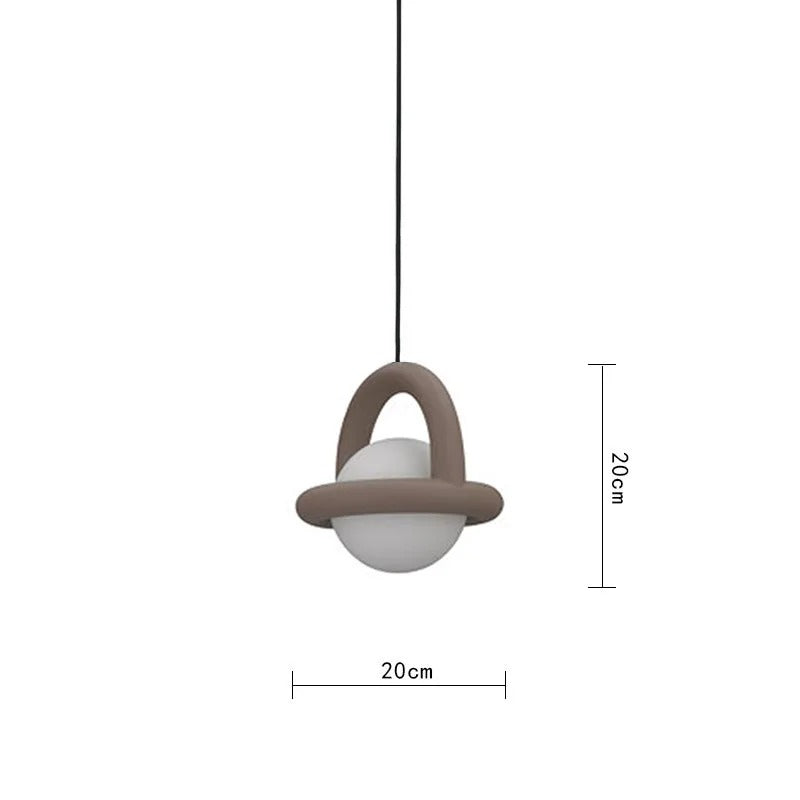 Acrylic Pendant Light With Colorful Globe Finish And LED Coffee NALANI
