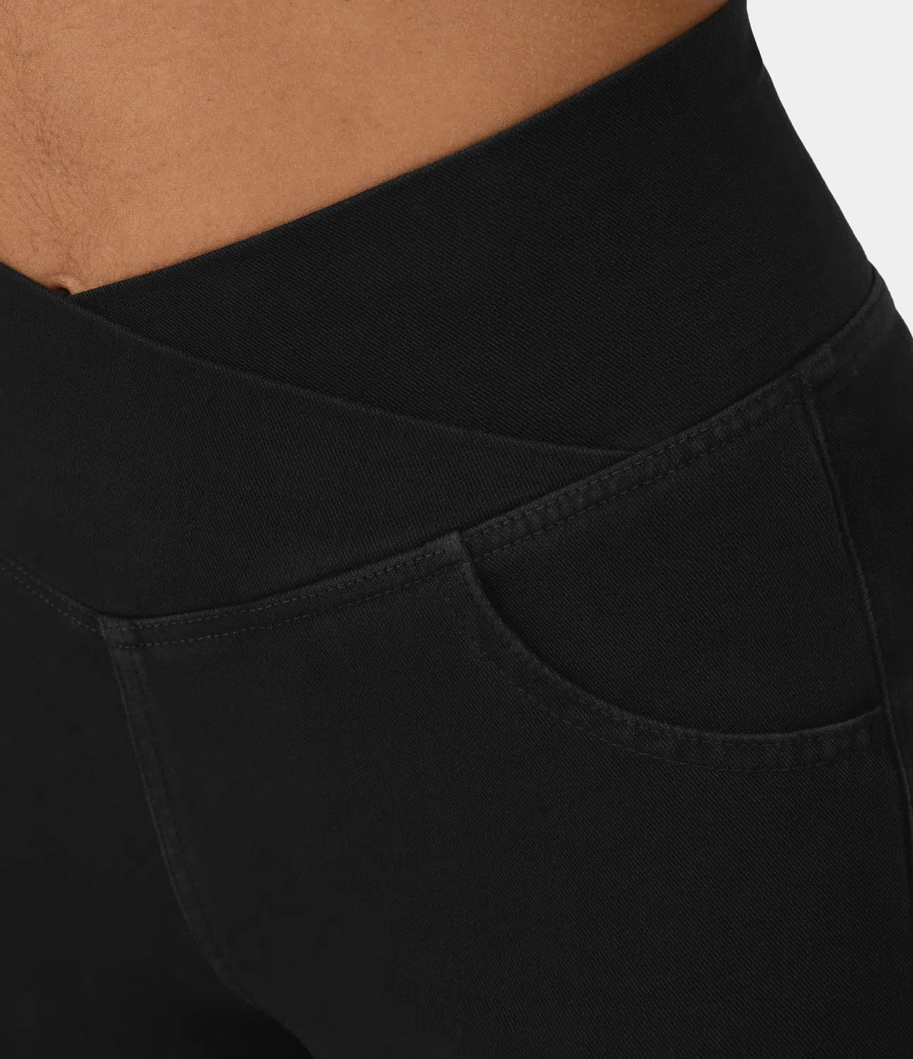 Women's elasticated Wide leg flared jeans with high waist
