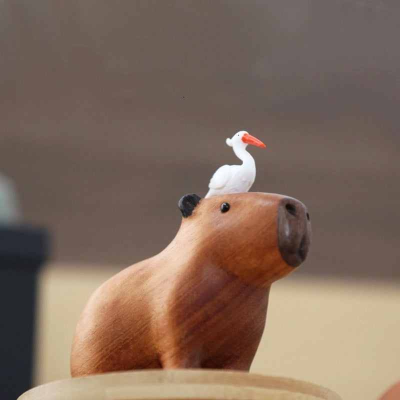 Adorable Capybara and Oranges Wooden Ornament for Home Decoration NALANI