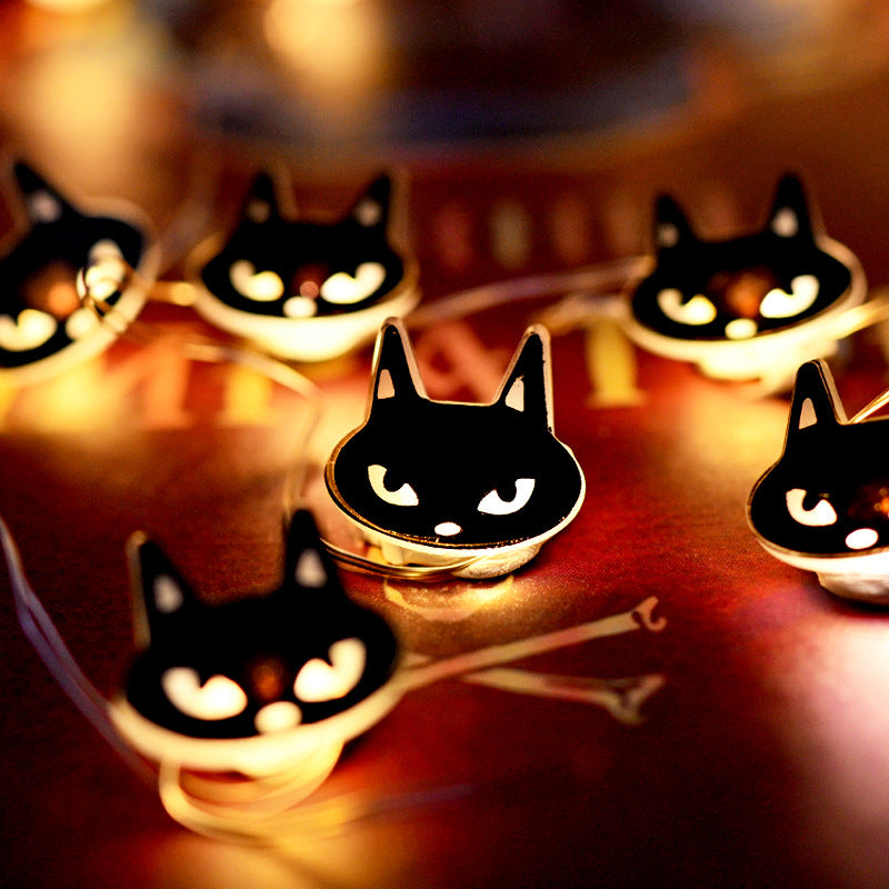 Halloween Black Cat LED String Lights for Spooky Decor NaLani