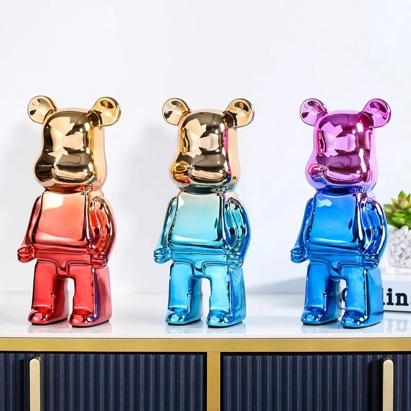 Aesthetic Bear Figurine Ceramic Statue for Luxury Living Room Decor NaLani
