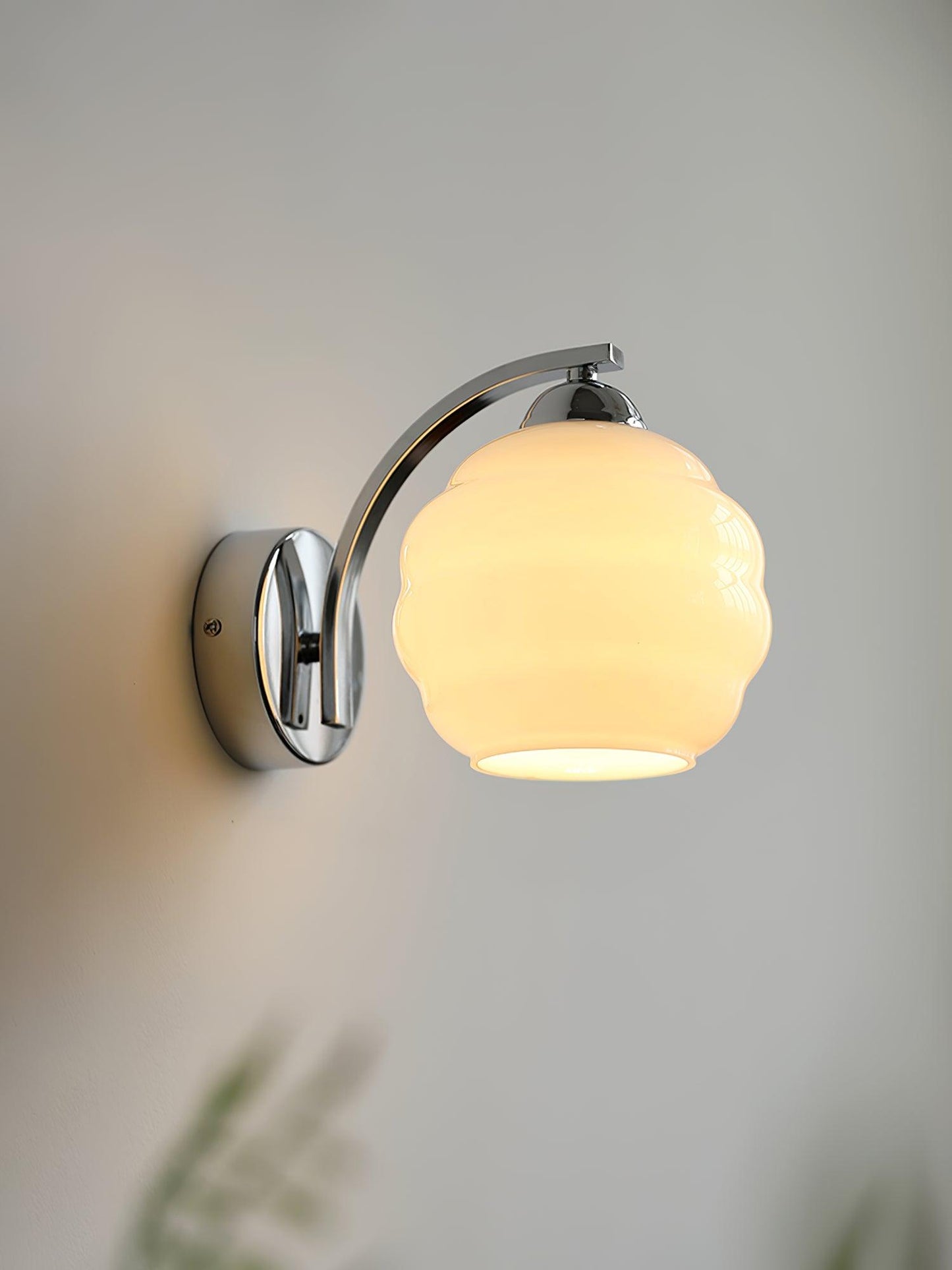 Art Deco Vintage Wall Lamp With White Glass Shade Modern NALANI