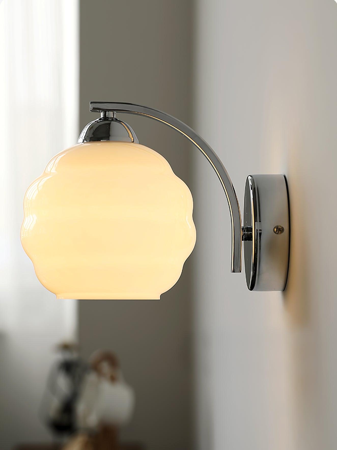 Art Deco Vintage Wall Lamp With White Glass Shade Modern NALANI