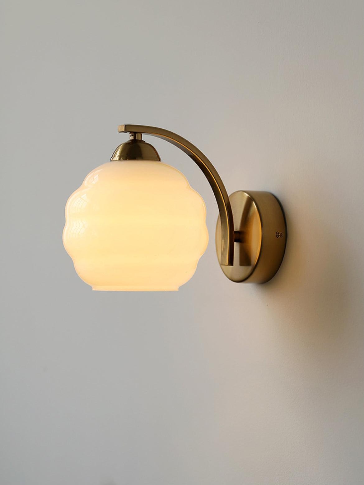 Art Deco Vintage Wall Lamp With White Glass Shade Modern NALANI