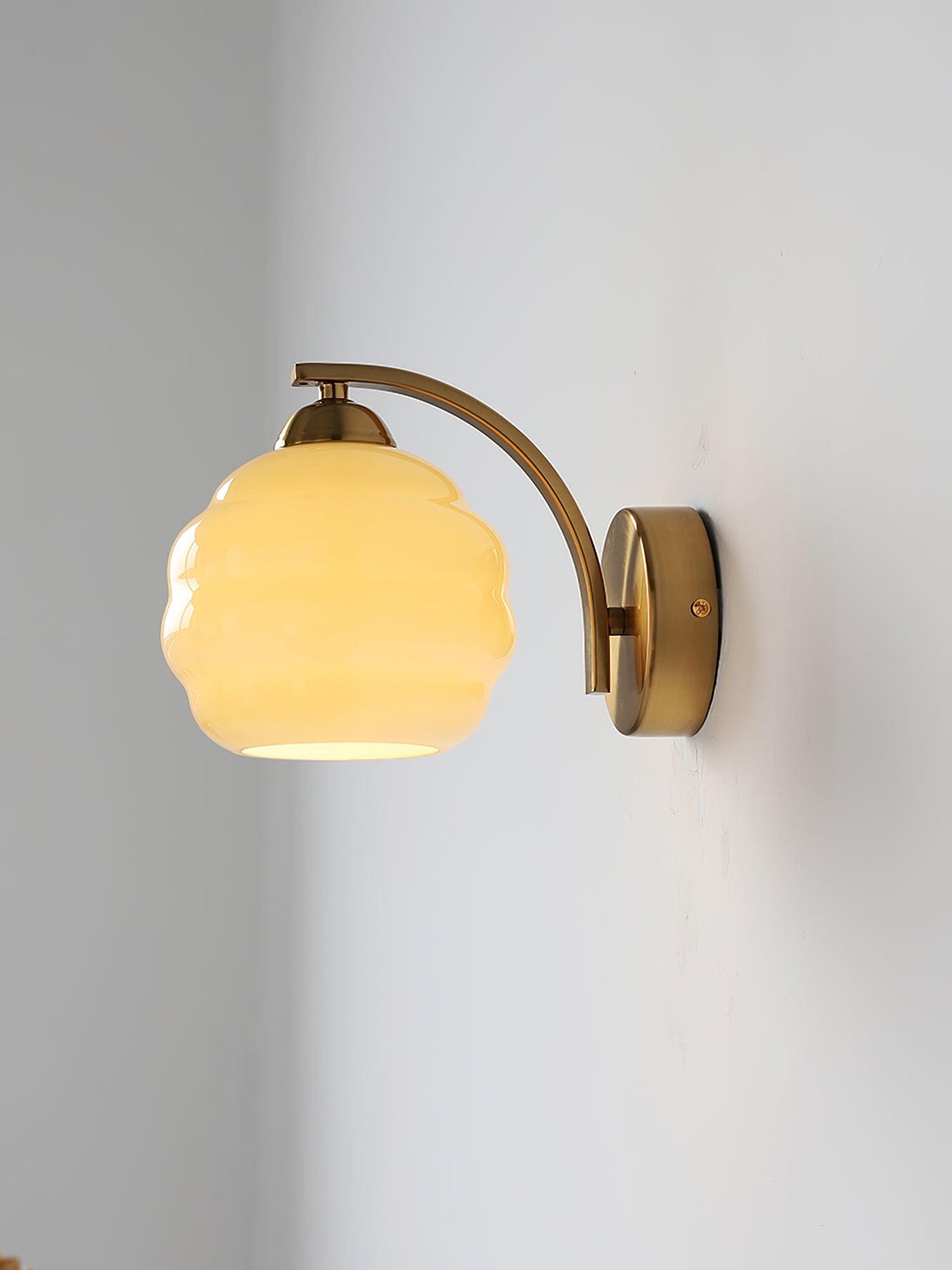 Art Deco Vintage Wall Lamp With White Glass Shade Modern NALANI