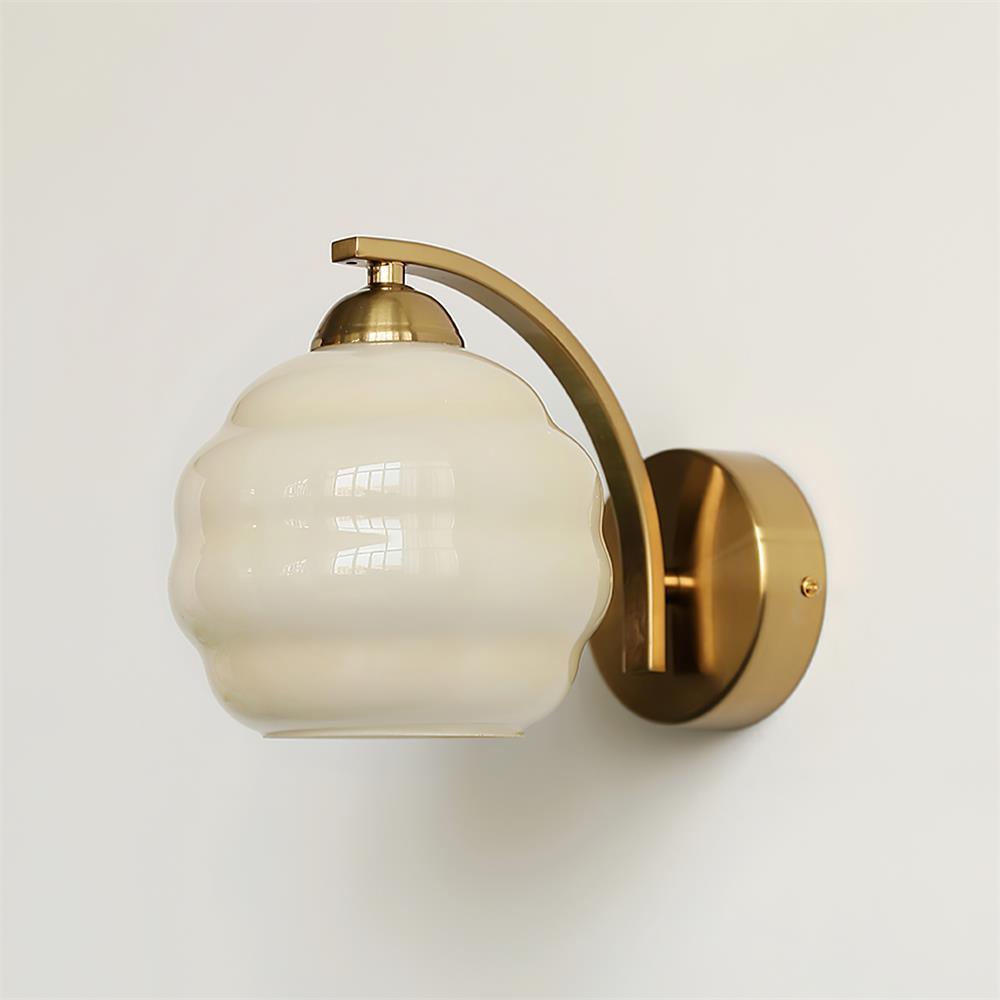 Art Deco Vintage Wall Lamp With White Glass Shade Modern NALANI