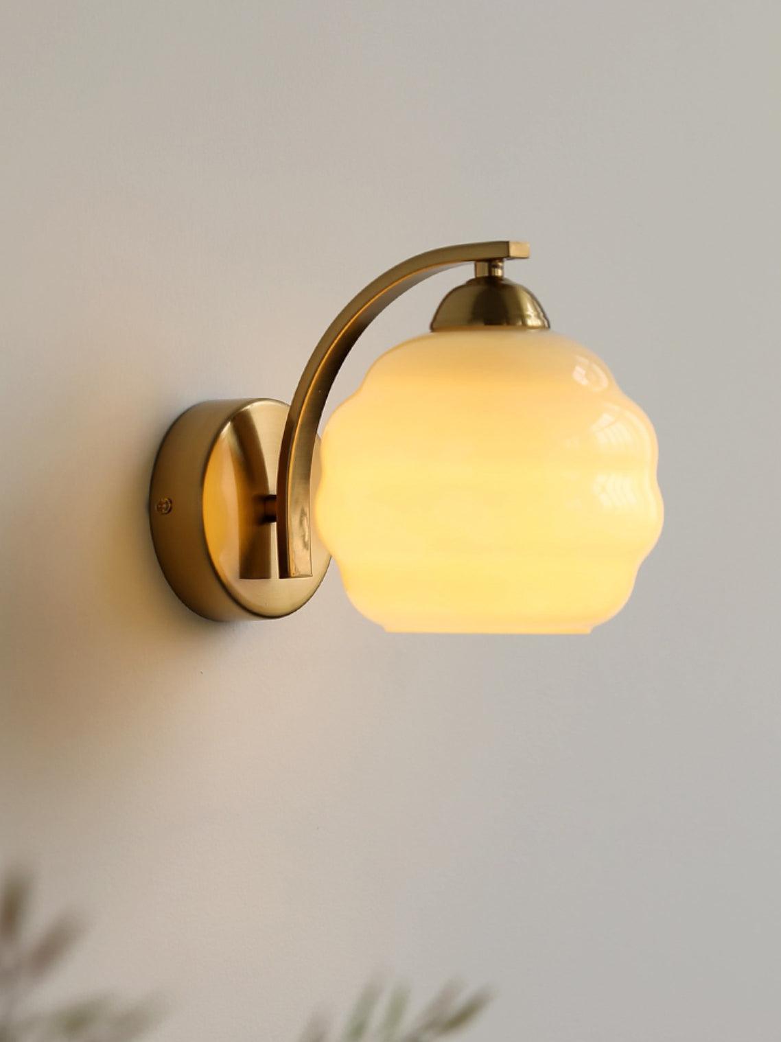 Art Deco Vintage Wall Lamp With White Glass Shade Modern NALANI