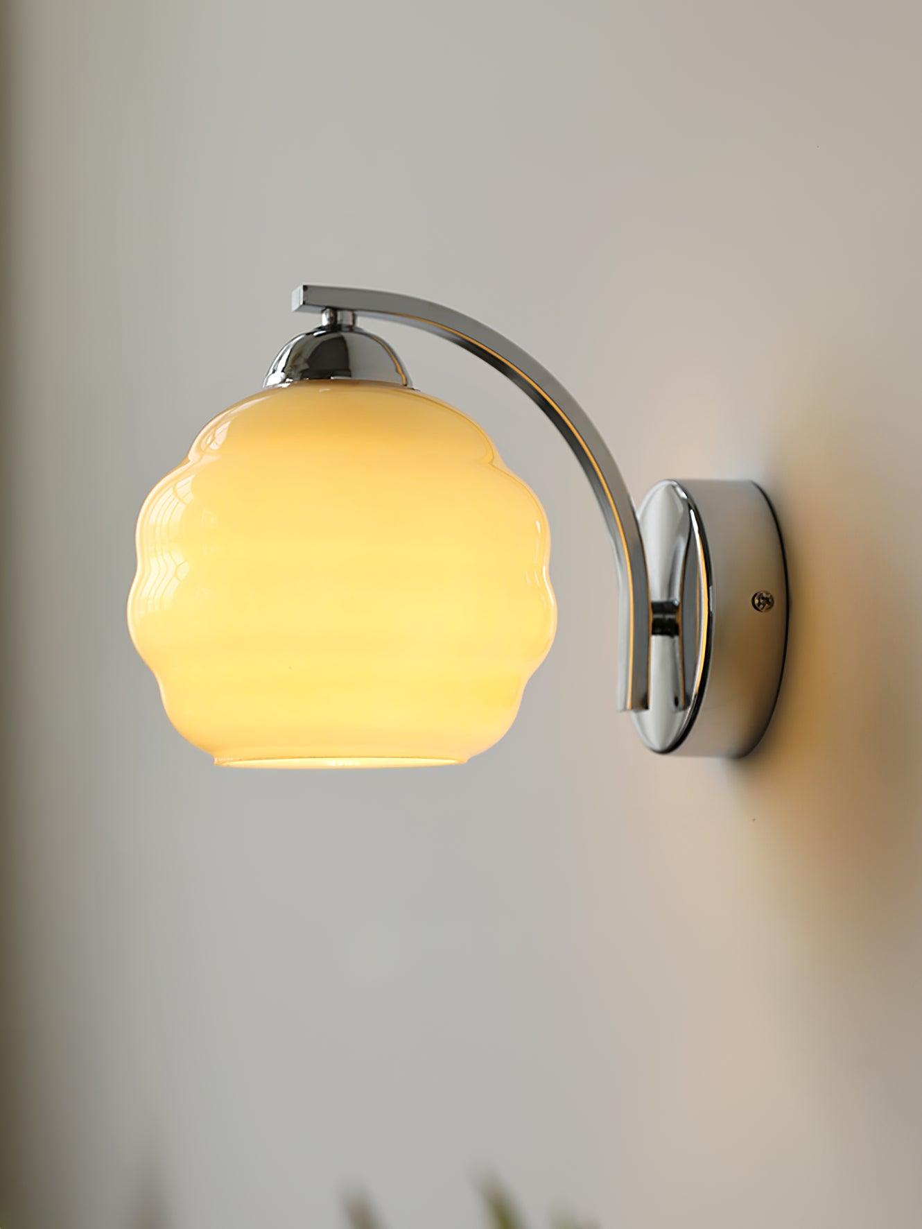 Art Deco Vintage Wall Lamp With White Glass Shade Modern NALANI