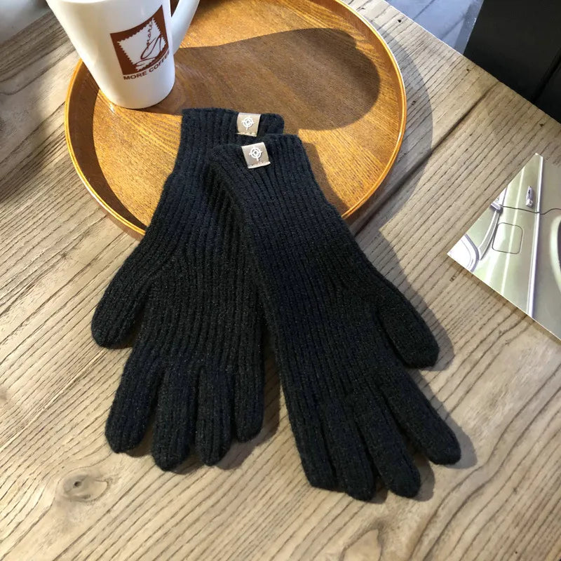 Warm Winter Touchscreen Gloves For Women With Grip Black NALANI