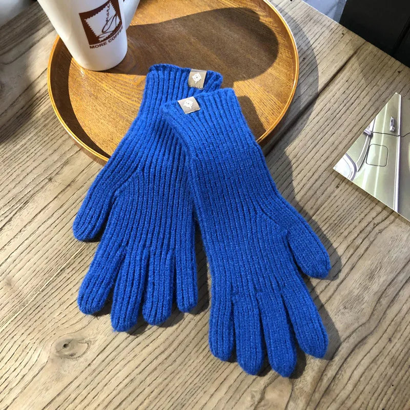 Warm Winter Touchscreen Gloves For Women With Grip Blue NALANI