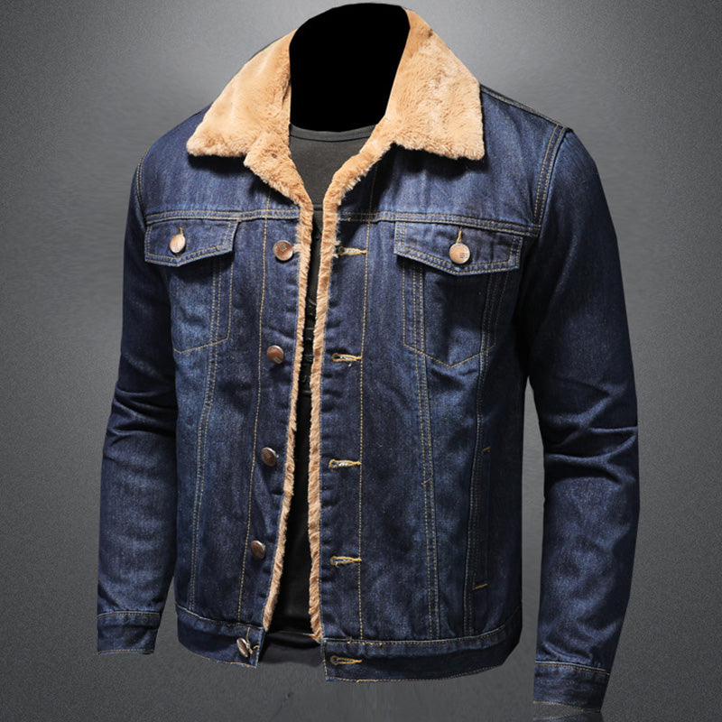 Cozy Winter Fleece Denim Jacket For Warmth And Style-Zomer Jassen-NaLani