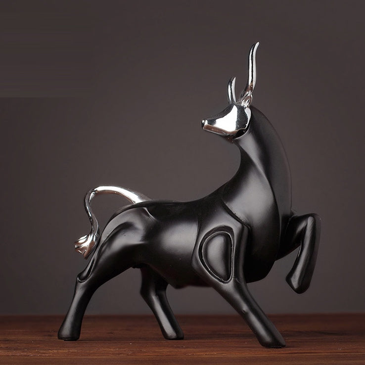 Modern Red and Black Bull Sculptures for Strength and Elegance Black Taurus NaLani