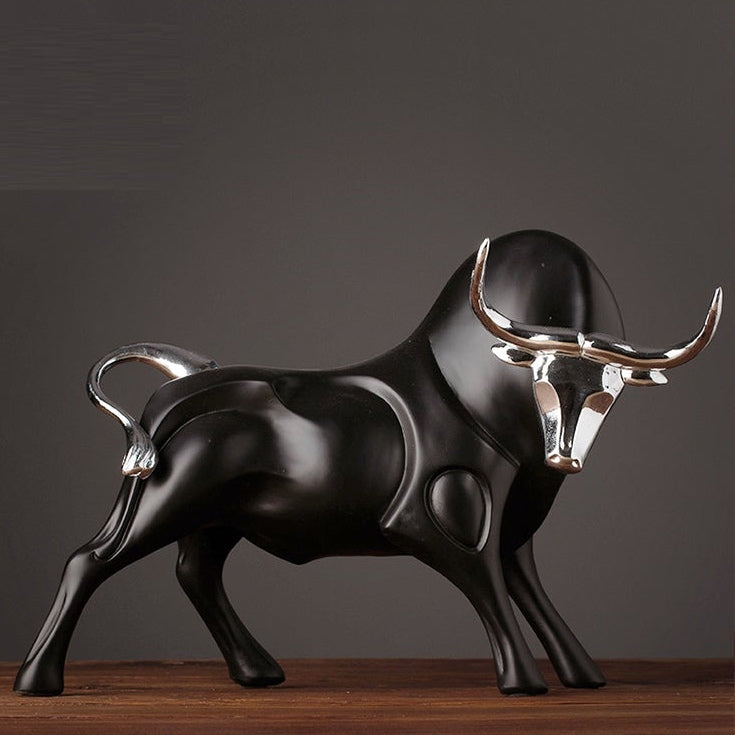 Modern Red and Black Bull Sculptures for Strength and Elegance Black Bull NaLani