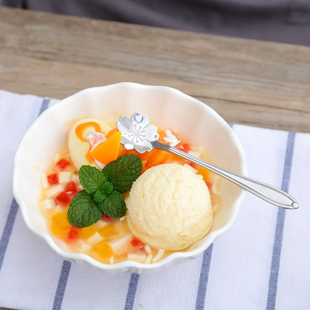 Floral Teaspoon Set Stainless Steel With Flower Design NALANI