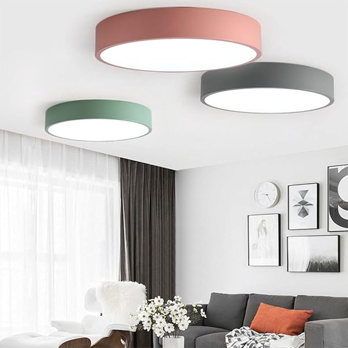 Circular Flush Mount LED Ceiling Lights Pink NALANI