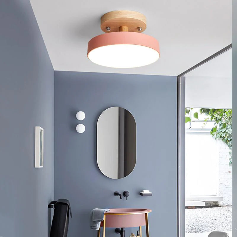 Colorful Semi-flush LED Ceiling Lights for Modern Spaces Pink D18*H10CM NALANI