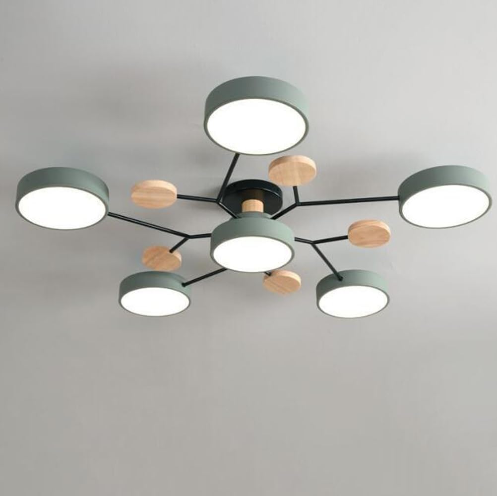 Contemporary Round Iron LED Semi-Flush Chandelier NALANI