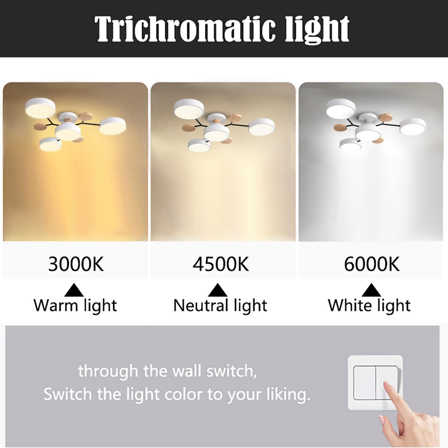 Contemporary Round Iron LED Semi-Flush Chandelier NALANI