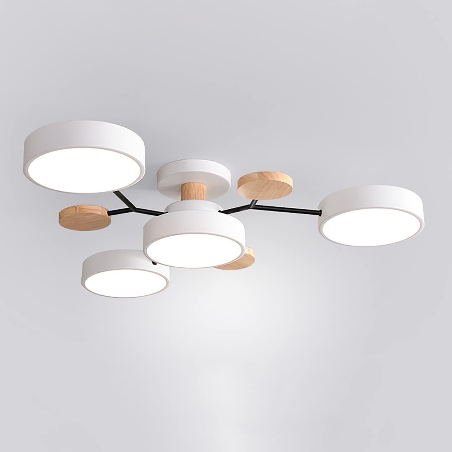 Contemporary Round Iron LED Semi-Flush Chandelier NALANI