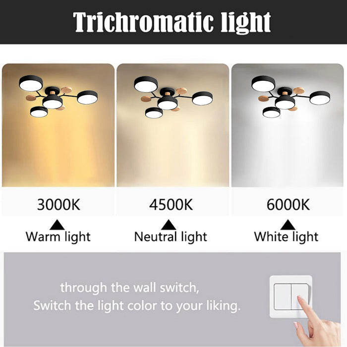 Contemporary Round Iron LED Semi-Flush Chandelier NALANI