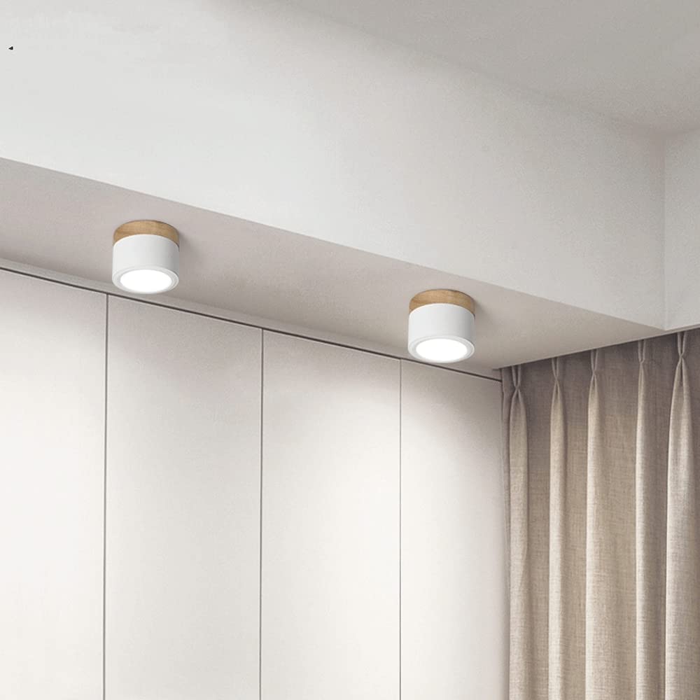 Cylinder Small Flush Ceiling Lights for Modern Home Decor White D11cm*H7cm-7W White Light NALANI