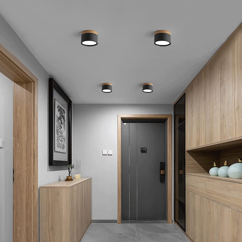 Cylinder Small Flush Ceiling Lights for Modern Home Decor Black D7cm*H6cm-5W NALANI