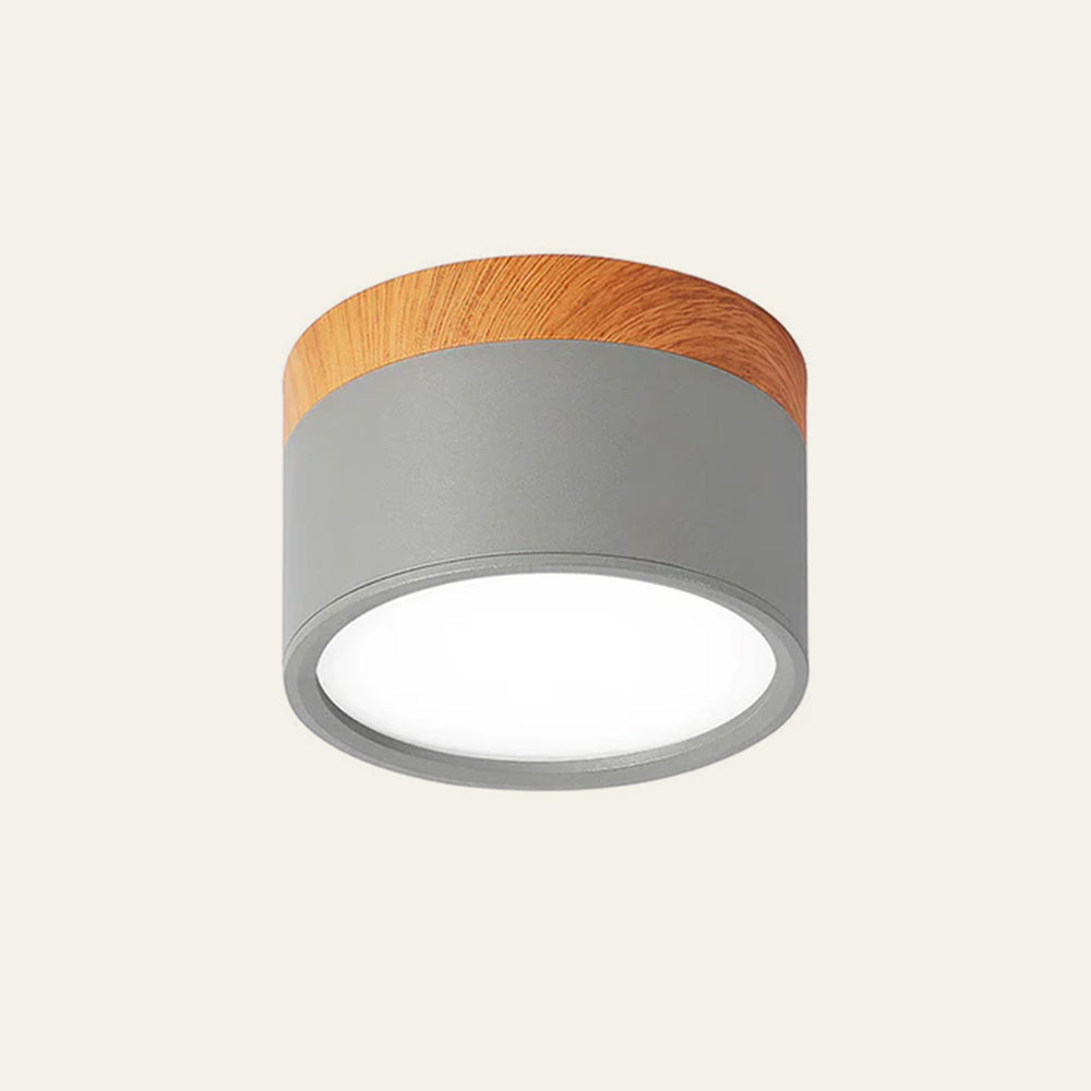 Cylinder Small Flush Ceiling Lights for Modern Home Decor Grey NALANI