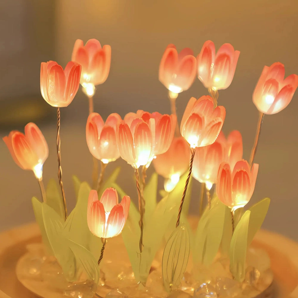 Graceful Tulip Light Under Glass Dome for Soothing Ambiance NaLani