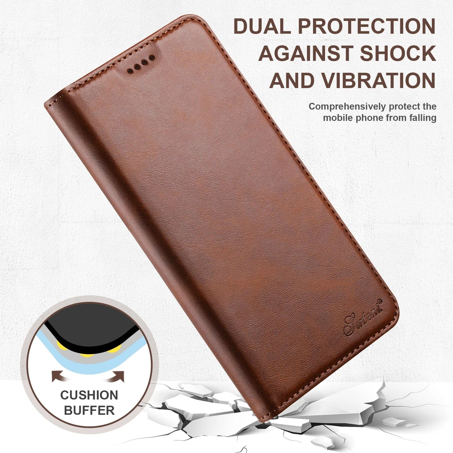 Premium Leather Wallet Case With Magnetic Card Holder NALANI