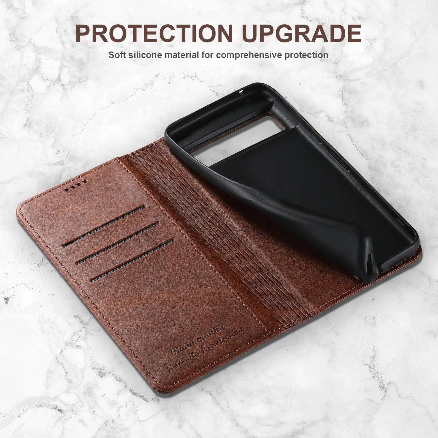 Premium Leather Wallet Case With Magnetic Card Holder NALANI