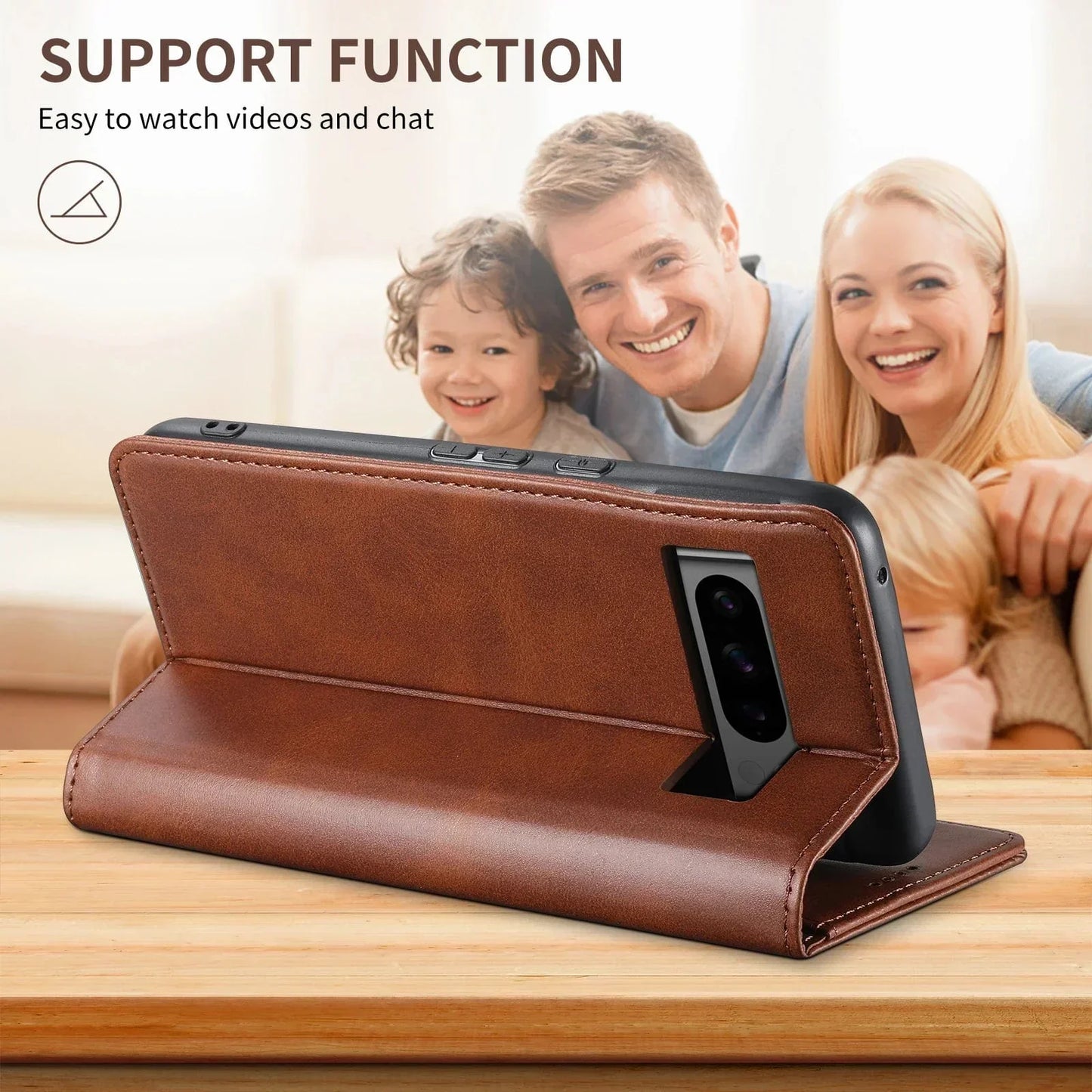 Premium Leather Wallet Case With Magnetic Card Holder NALANI
