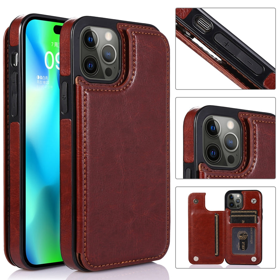 Luxury Leather Phone Case With Card Slots Magnetic Closure NALANI