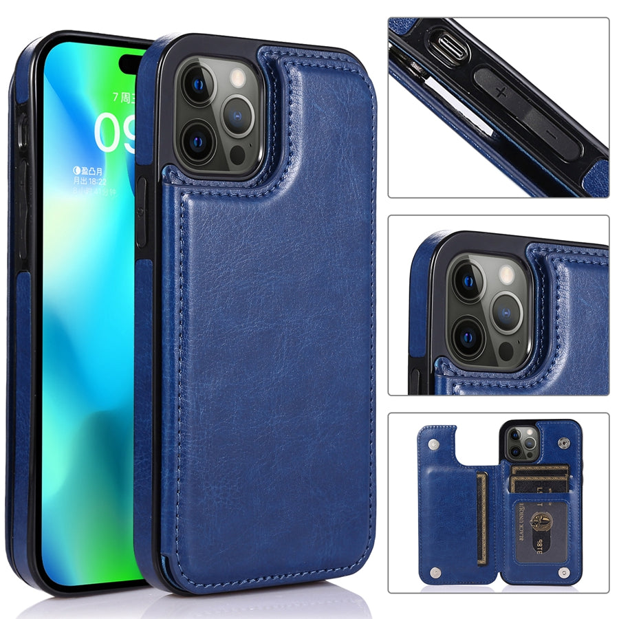 Luxury Leather Phone Case With Card Slots Magnetic Closure NALANI