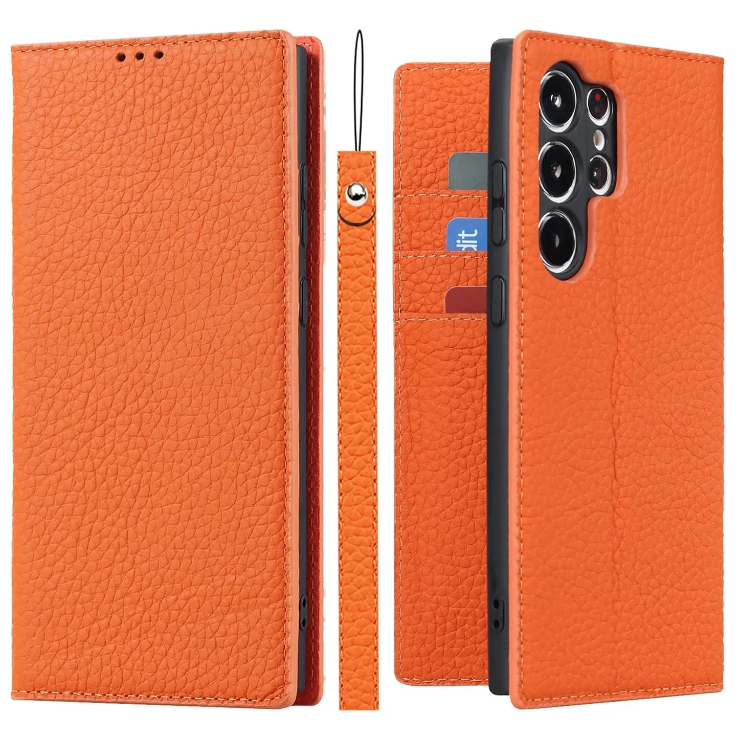 Premium Leather Wallet Case With Kickstand For S23 Ultra NALANI