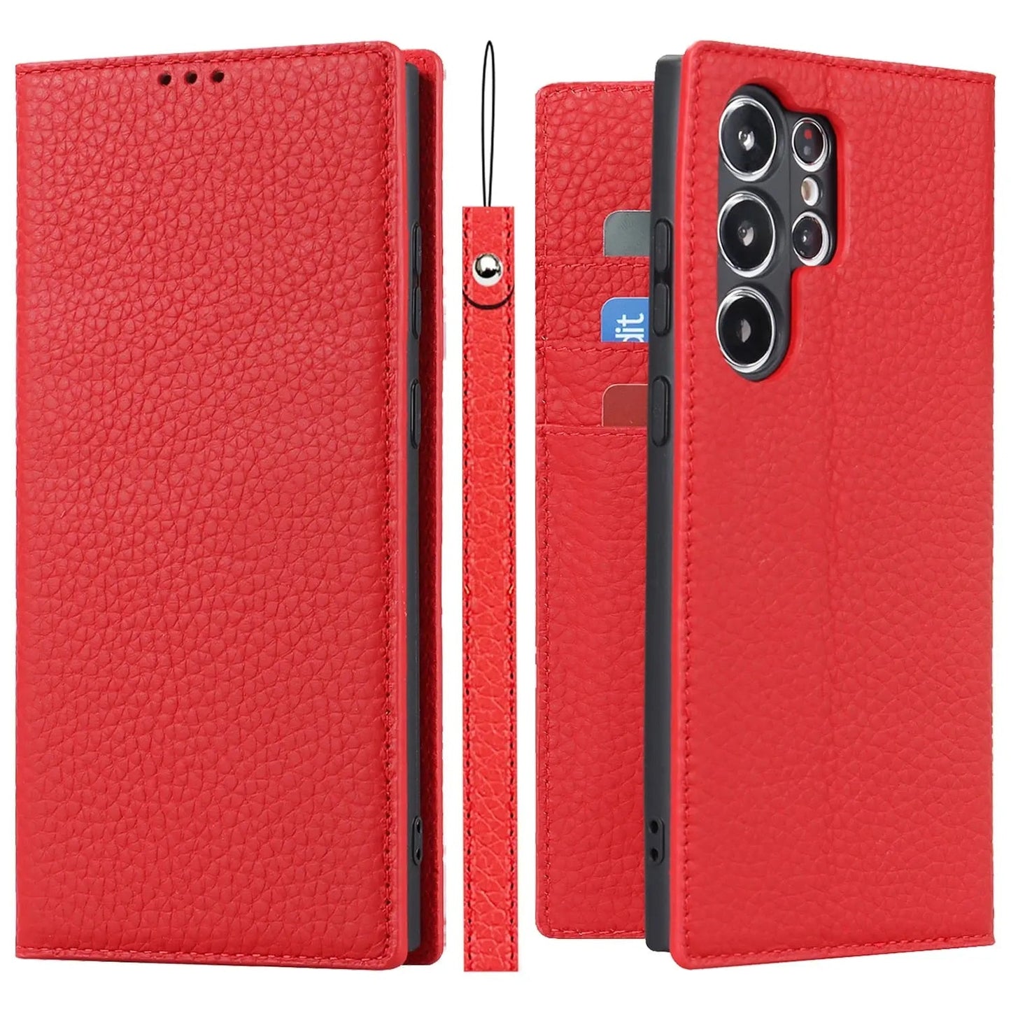 Premium Leather Wallet Case With Kickstand For S23 Ultra NALANI