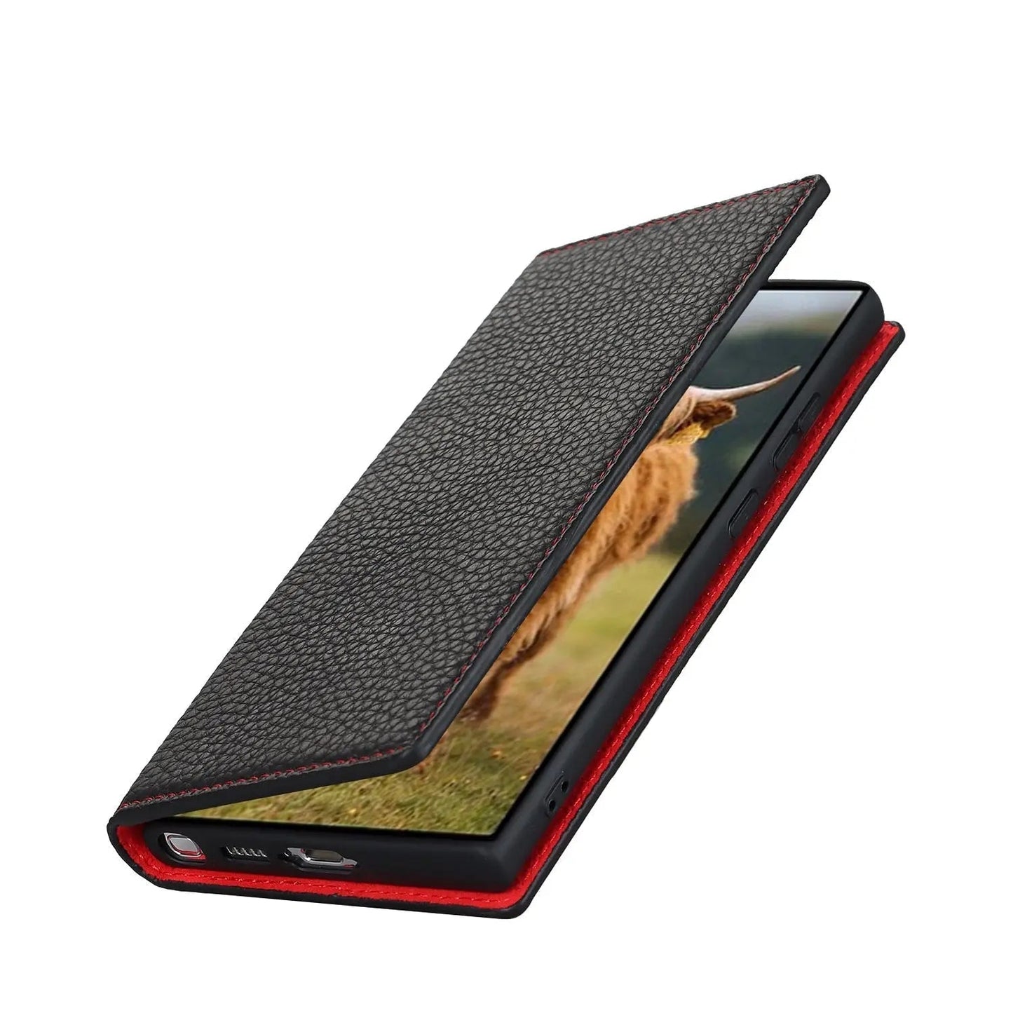 Premium Leather Wallet Case With Kickstand For S23 Ultra NALANI