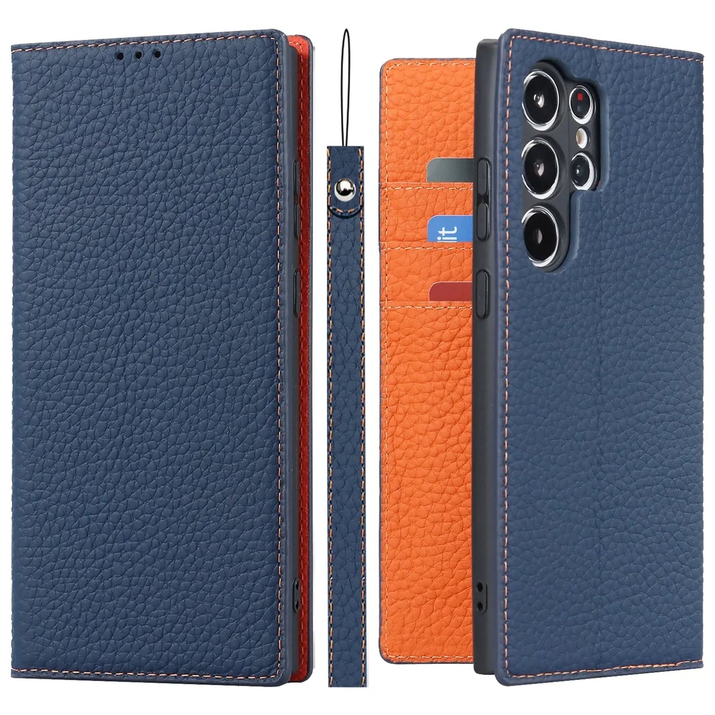 Premium Leather Wallet Case With Kickstand For S23 Ultra NALANI