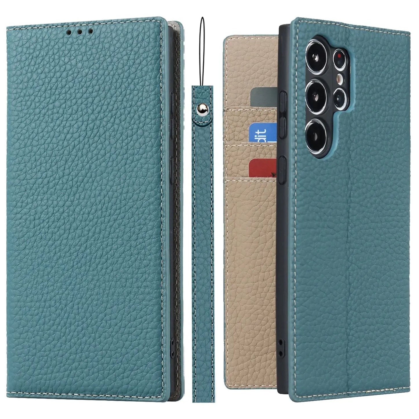 Premium Leather Wallet Case With Kickstand For S23 Ultra NALANI