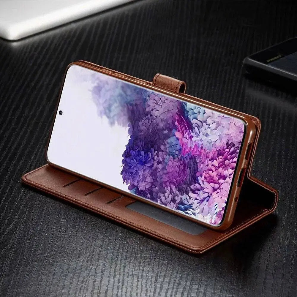 Premium Vintage Leather Wallet Phone Case For Smartphones NALANI